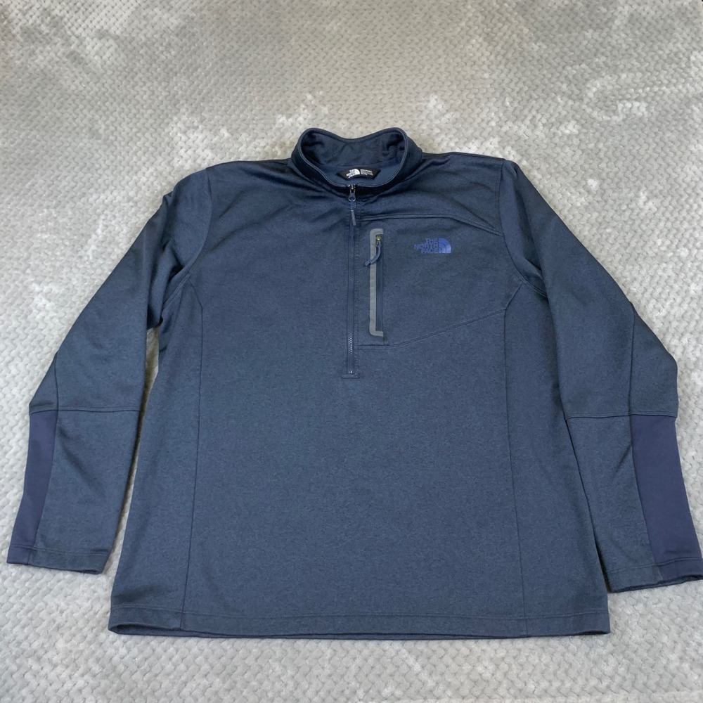 The North Face Fleece Pullover Mens XL Navy Blue Heather 1/4 Zip Outdoor
